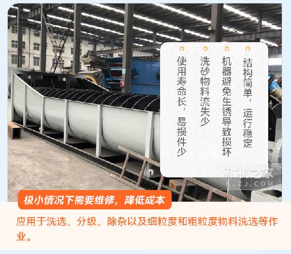 雙螺旋洗砂機產品特點