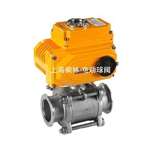 Q941F三片式電動球閥，電動卡箍三片式球閥
