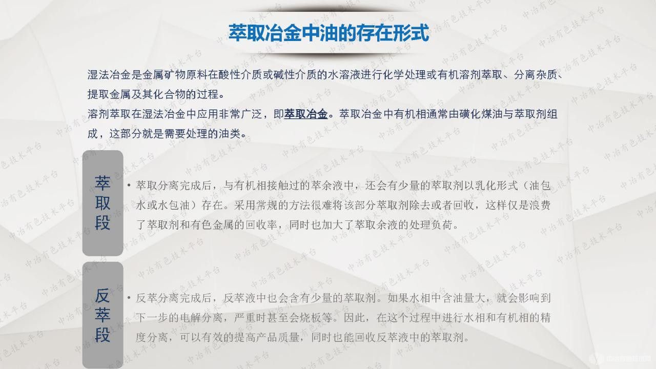 關于濕法冶金有機相回收的一些問題分析