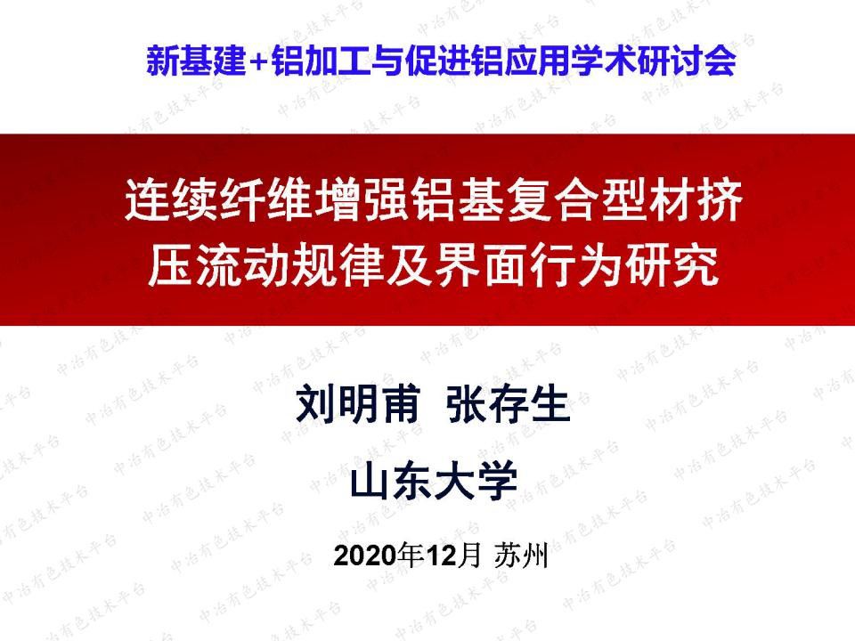 連續纖維增強鋁基復合型材擠壓流動規律及界面行為研究