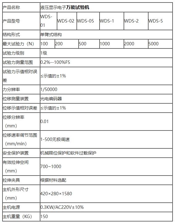 WDS-05/5液晶顯示電子萬能試驗機(單臂式)