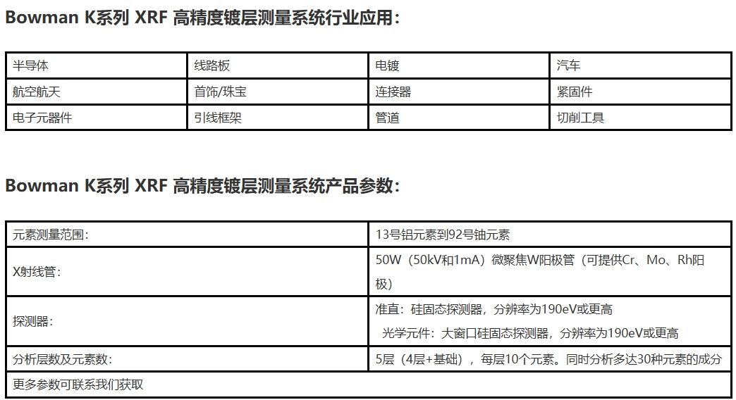 K系列XRF高精度鍍層測量系統